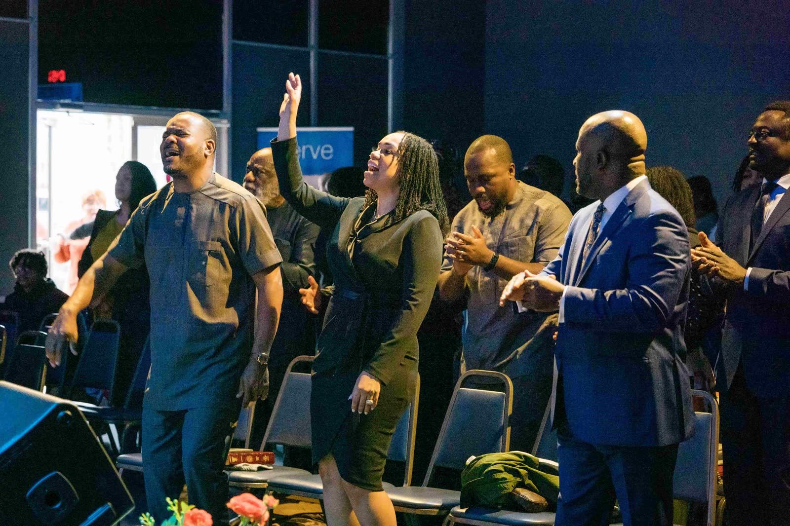 The Realms of Glory congregation rejoicing during an anniversary service